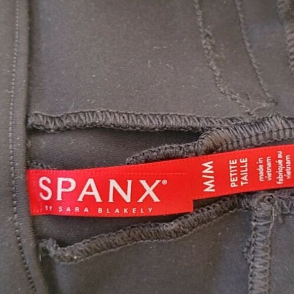 Spanx The Perfect Black Pant Back Seam Skinny Pants Medium petite compression - Picture 7 of 12